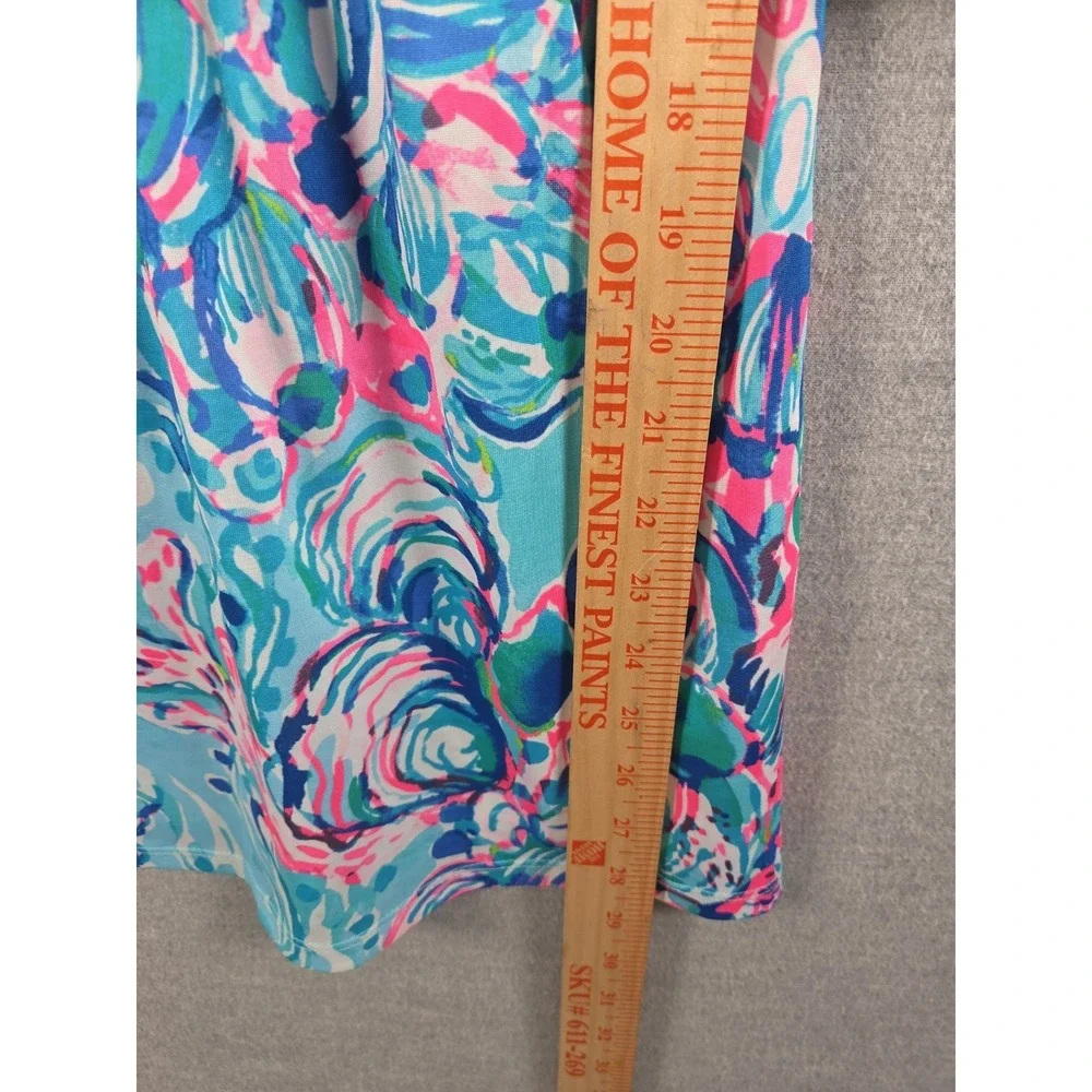 Lilly Pulitzer Girls L Off Shoulder Sundress Romper Skirt Blue Pink Bell Sleeve